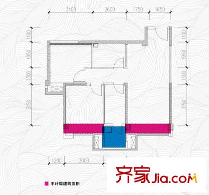 中鐵瑞景匯中心1棟標(biāo)準(zhǔn)層B2戶型 2室2廳1衛(wèi)1廚