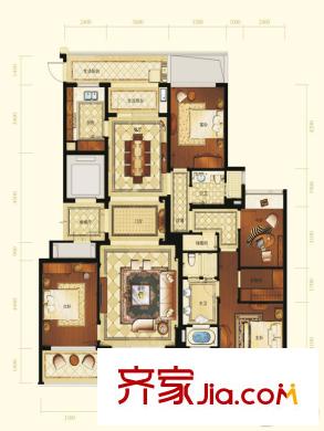 潤富國際花園一期3號樓標(biāo)準(zhǔn)層B1戶型 4室2廳2衛(wèi)1廚
