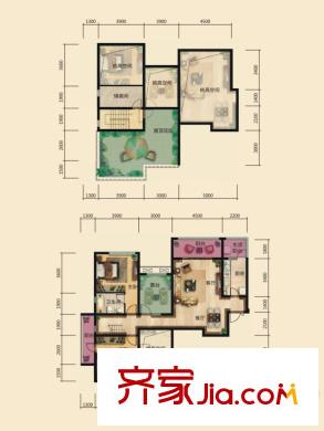 成都國(guó)韻村二期16、17、18、19號(hào)樓標(biāo)準(zhǔn)層F5F6戶型 3室2廳2衛(wèi)1廚