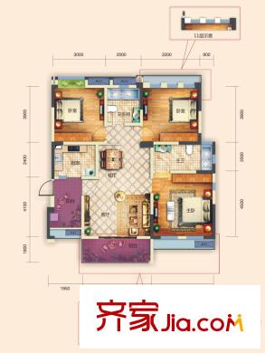遠大林語城47-51棟11、12層R戶型（售罄） 2室2廳2衛(wèi)1廚