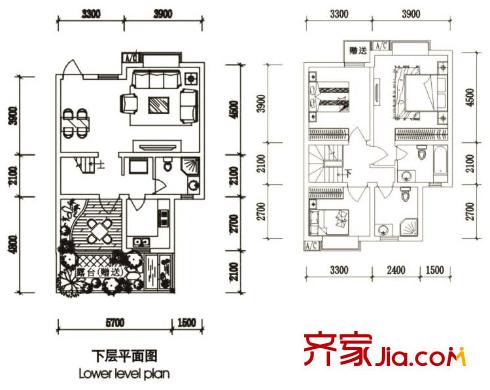 加州山莊疊拼別墅F5型疊中型【售罄】 3室2廳3衛(wèi)1廚