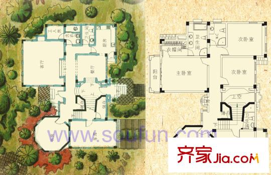 薩爾茨堡 一期105號樓B戶型 5室3廳4衛(wèi)1廚