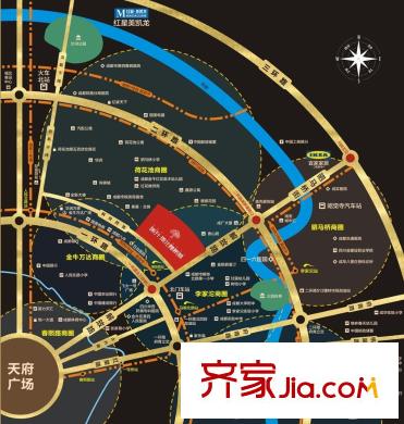 瑞升城北橡樹林區(qū)位圖