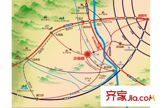 聚龍名城沙渠大區(qū)位