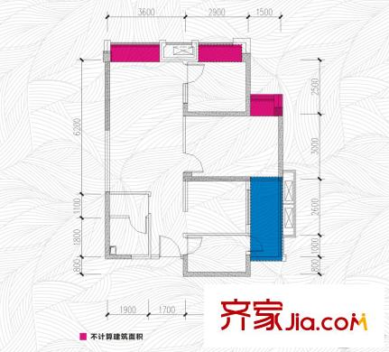 中鐵瑞景匯中心1棟標(biāo)準(zhǔn)層b1戶型 3室2廳1衛(wèi)1廚