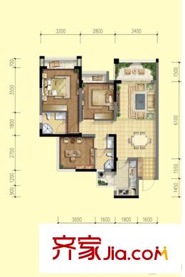 北京城建龍樾熙城1期1棟標(biāo)準(zhǔn)層D1戶型 3室2廳2衛(wèi)1廚