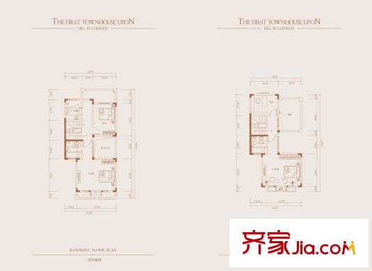 山頂上一期聯(lián)排別墅c戶型二層及三層 4室3廳5衛(wèi)1廚