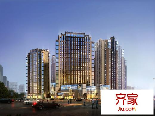 潤揚(yáng)雙鐵廣場夜景圖