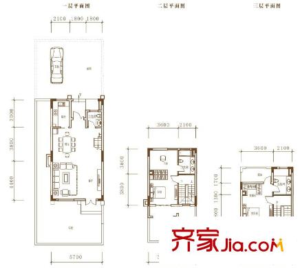 海航香頌湖國際社區(qū)邐瀾灣F型 3室2廳3衛(wèi)1廚