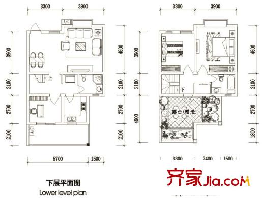 加州山莊疊拼別墅F5型疊上型【售罄】 3室2廳2衛(wèi)1廚