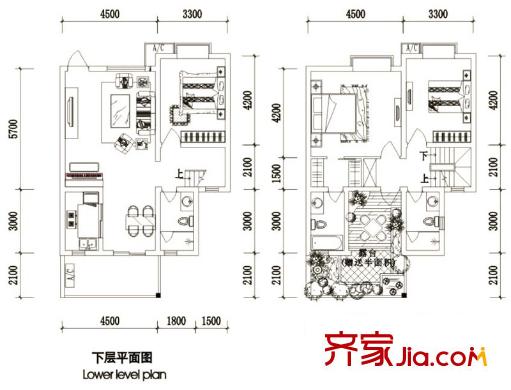 加州山莊疊拼別墅F3型疊中型【售罄】 3室2廳3衛(wèi)1廚