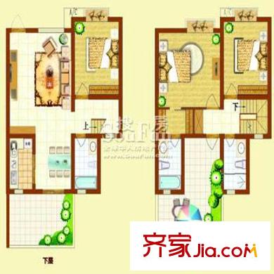 加州山莊疊拼別墅F3型（2F）【售罄】 3室2廳3衛(wèi)1廚
