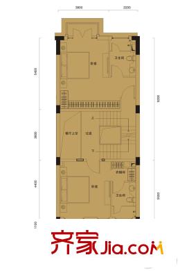 蔚藍卡地亞黑鉆1期1批次LPB戶型2層 5室4廳5衛(wèi)1廚