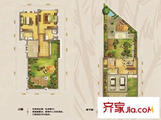 半山艾馬仕一期10棟Ｃ戶型3層、地下層 3室2廳3衛(wèi)1廚