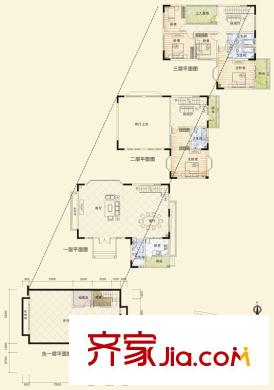香閣里公館一期1號樓D型 6室5廳5衛(wèi)1廚