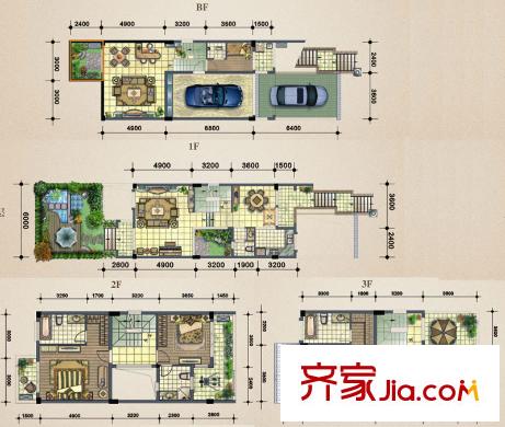 和泓半山一期C系上坡戶(hù)型 3室3廳5衛(wèi)1廚