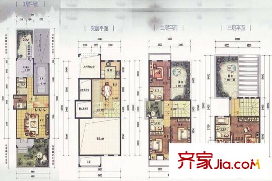 歐香小鎮(zhèn)11.41.44.47.49棟B戶型 3室2廳2衛(wèi)1廚