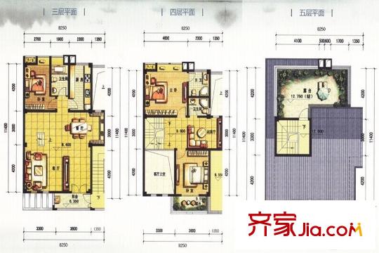 歐香小鎮(zhèn)11.41.44.47.49棟A戶型 3室2廳2衛(wèi)1廚