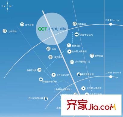 成都華僑城東岸區(qū)位圖