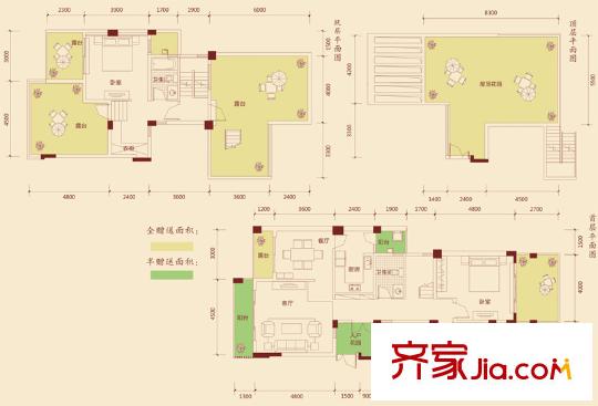 成都國奧村1期1、3、4、5棟c3型d4型e4型 3室2廳2衛(wèi)1廚