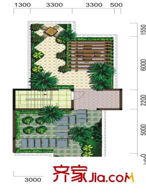水沐環(huán)島D2屋頂戶型圖 4室3廳1衛(wèi)1廚
