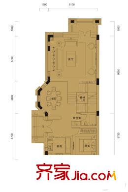 蔚藍卡地亞黑鉆1期1批次25棟LPA戶型1層 5室4廳5衛(wèi)1廚