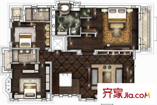 牧馬山蔚藍卡地亞三期獨棟三層 5室5廳6衛(wèi)1廚