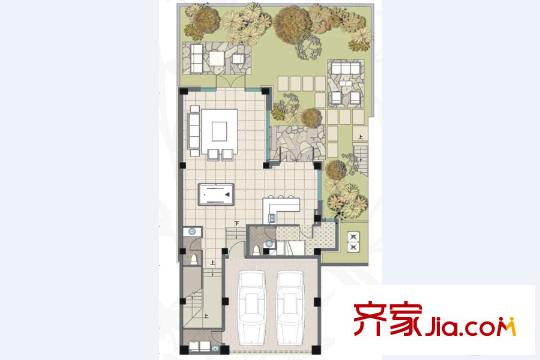 麓湖生態(tài)城沉香谷E戶型花園層 4室4廳6衛(wèi)1廚