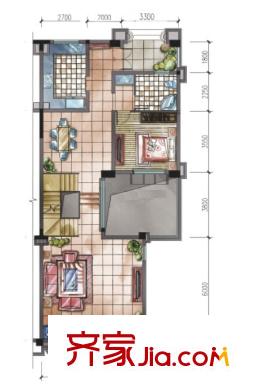 綠地圣羅蘭戶型圖K1型一層 4室3廳4衛(wèi)1廚