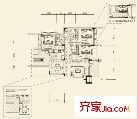 成都華僑城東岸二期多層E3-1型 3室2廳2衛(wèi)1廚
