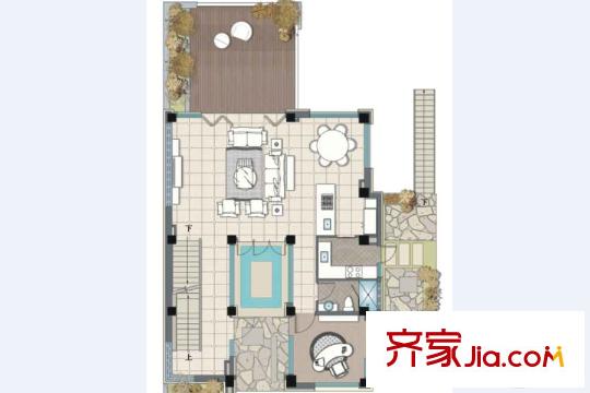 麓湖生態(tài)城沉香谷E戶型入戶層 4室4廳6衛(wèi)1廚