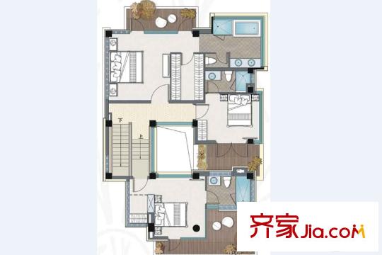 麓湖生態(tài)城沉香谷E戶型二層 4室4廳6衛(wèi)1廚