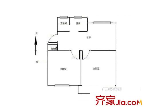 長(zhǎng)嶺包裝公司宿舍戶型圖2室2廳  戶型圖 2室2廳1衛(wèi)1廚