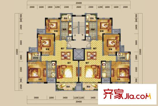 新月半島戶型圖3室2廳 戶型圖 3室2廳2衛(wèi)1廚