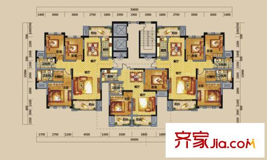 新月半島戶型圖3室2廳 戶型圖 3室2廳2衛(wèi)1廚