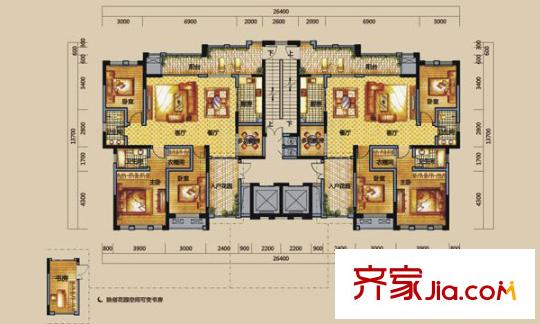 新月半島戶型圖3室2廳 戶型圖 3室2廳2衛(wèi)1廚