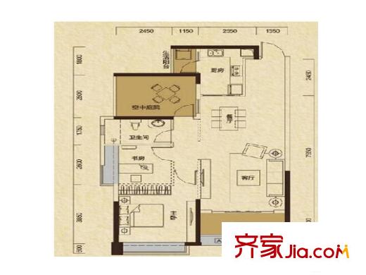 谷山乐园户型图2室2厅 户型图 2室2厅1卫1厨