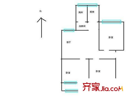 東塘金科園戶型圖3室1廳 戶型圖  3室1廳1衛(wèi)1廚
