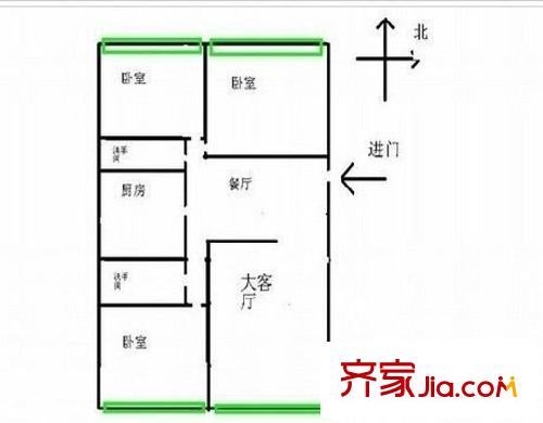 東塘金科園戶型圖3室2廳1衛(wèi)1廚  戶型圖 3室2廳1衛(wèi)1廚
