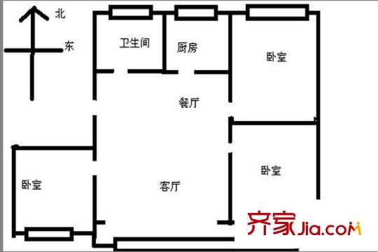 桔園小區(qū)戶型圖3室2廳1衛(wèi)1廚  戶型圖 3室2廳1衛(wèi)1廚