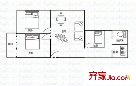 中南石油局單位房戶(hù)型圖3室2廳 戶(hù)型圖 3室2廳1衛(wèi)1廚