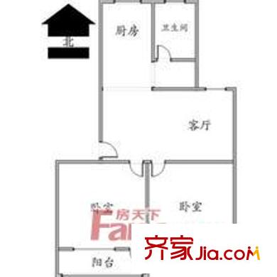 左家塘印刷廠宿舍戶型圖2室2廳  戶型圖 2室2廳1衛(wèi)1廚