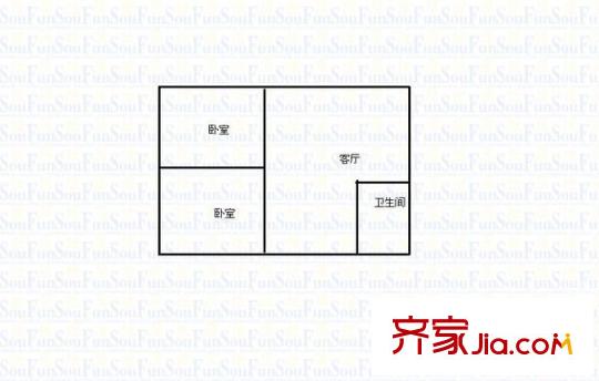 通程物流小區(qū)戶型圖2室2廳1衛(wèi)1廚  戶型圖 2室2廳1衛(wèi)1廚