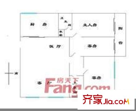 省質(zhì)檢局宿舍戶型圖3室1廳 戶型圖 3室1廳1衛(wèi)1廚