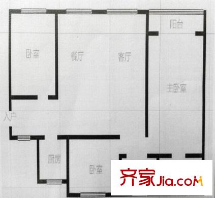 銀路家園戶型圖3室2廳 戶型圖 3室2廳2衛(wèi)1廚