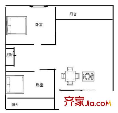 友阿大廈戶(hù)型圖2室2廳 戶(hù)型圖 2室2廳1衛(wèi)1廚