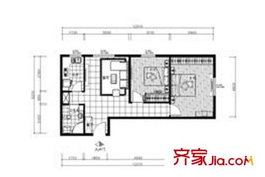寧鄉(xiāng)豪德市場住宅樓戶型圖2室2廳 戶型圖  2室2廳1衛(wèi)1廚