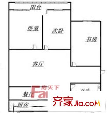 省質(zhì)檢局宿舍戶型圖3室2廳 戶型圖 3室2廳1衛(wèi)1廚