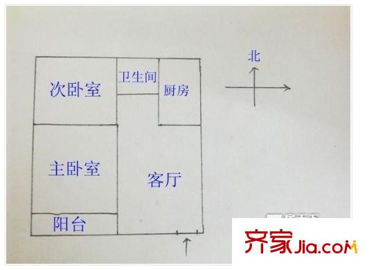 雨花亭服裝公司宿舍戶型圖2室1廳 戶型圖 2室1廳1衛(wèi)1廚