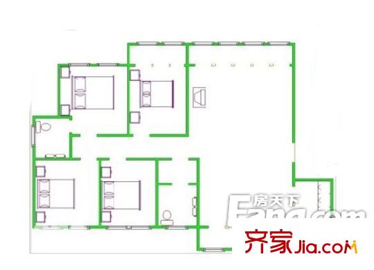 友阿大廈戶型圖4室2廳 戶型圖 4室2廳2衛(wèi)1廚